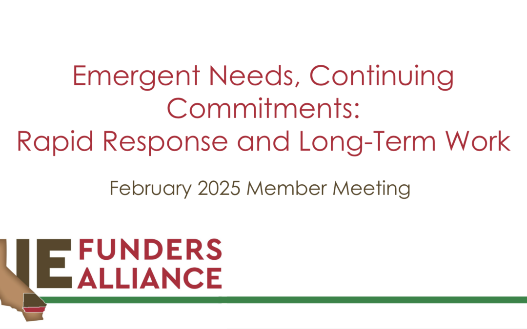 February 2025: Emergent Needs, Continuing Commitments: Rapid Response and Long-Term Work